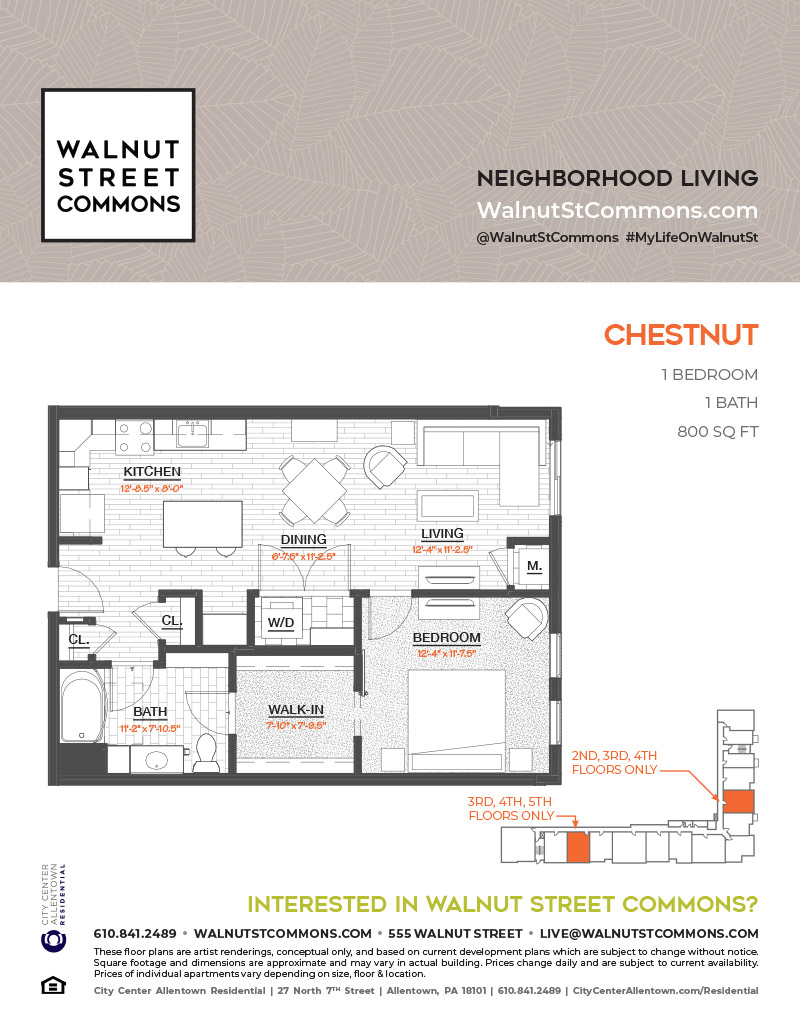Allentown Apartment Floor Plans Walnut Street Commons